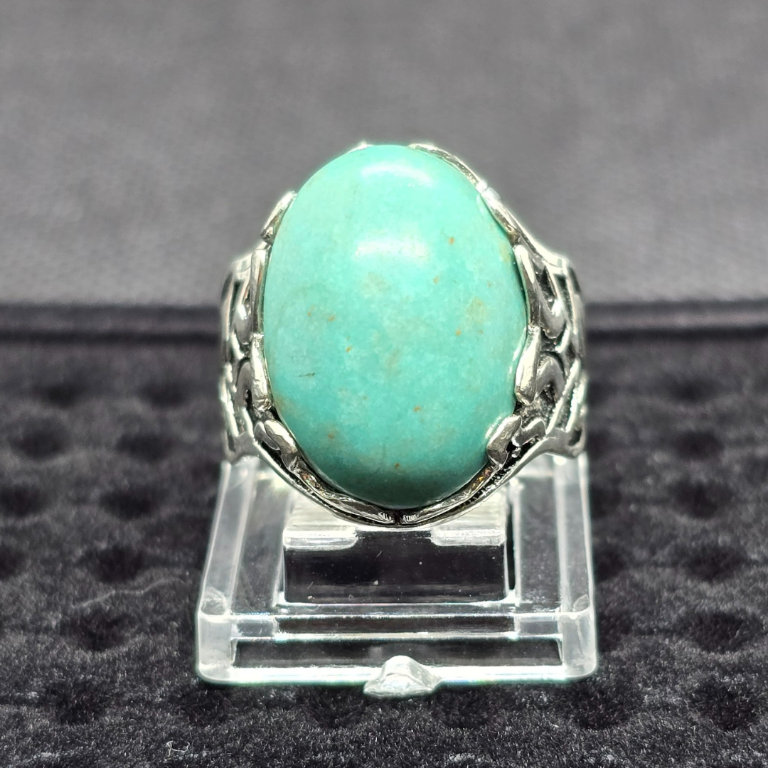 Husaini Feroza Stone Silver Ring