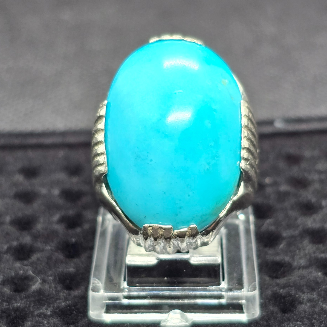 Nishapuri Feroza stone Silver Ring