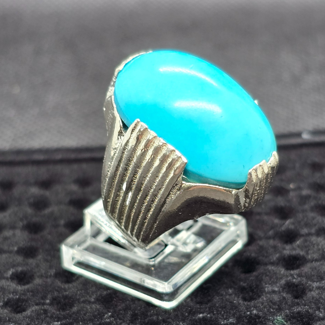 Nishapuri Feroza stone Silver Ring